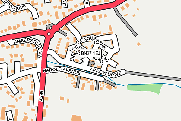 BN27 1EJ map - OS OpenMap – Local (Ordnance Survey)