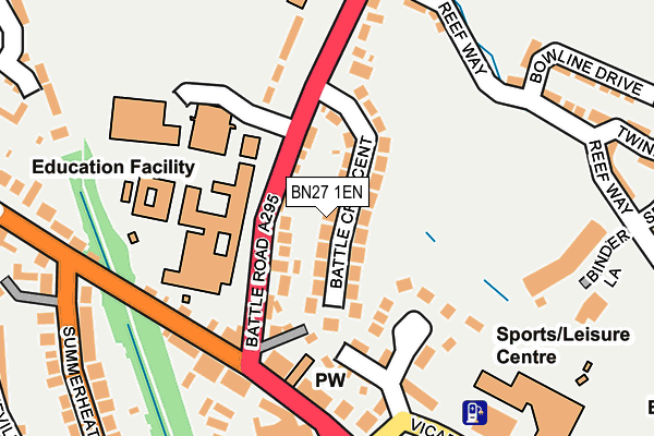 BN27 1EN map - OS OpenMap – Local (Ordnance Survey)