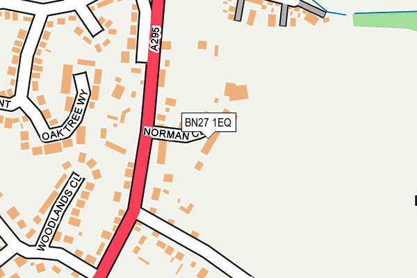 BN27 1EQ map - OS OpenMap – Local (Ordnance Survey)