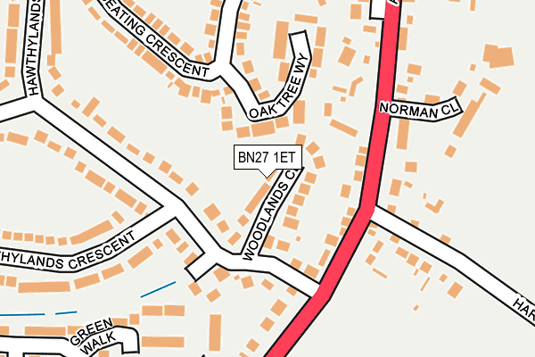 BN27 1ET map - OS OpenMap – Local (Ordnance Survey)