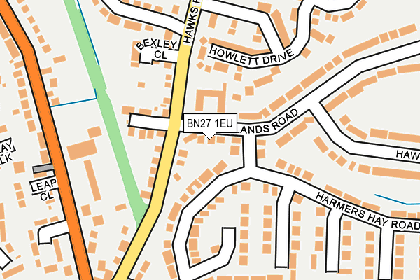 BN27 1EU map - OS OpenMap – Local (Ordnance Survey)