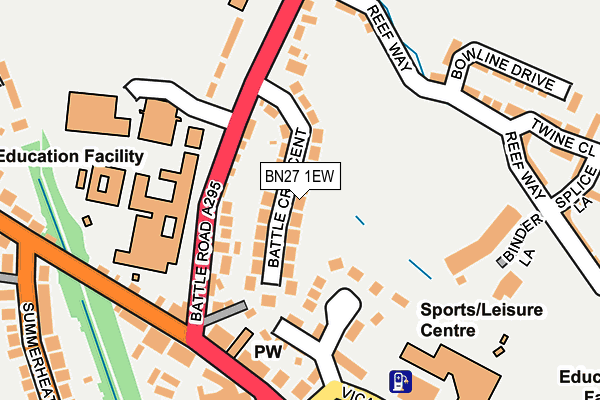 BN27 1EW map - OS OpenMap – Local (Ordnance Survey)