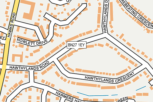 BN27 1EY map - OS OpenMap – Local (Ordnance Survey)