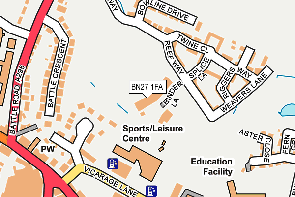 BN27 1FA map - OS OpenMap – Local (Ordnance Survey)