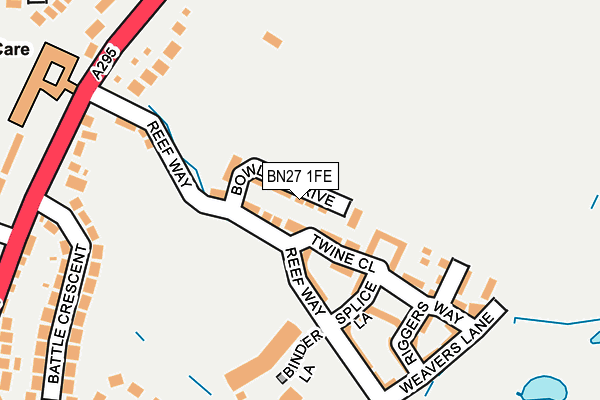 BN27 1FE map - OS OpenMap – Local (Ordnance Survey)