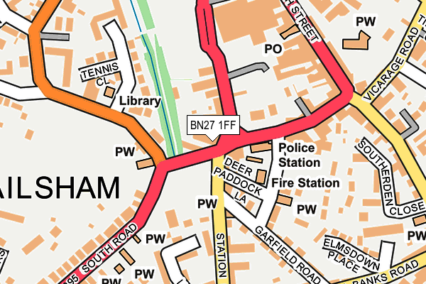 BN27 1FF map - OS OpenMap – Local (Ordnance Survey)