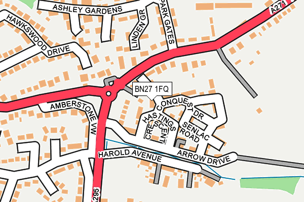 BN27 1FQ map - OS OpenMap – Local (Ordnance Survey)