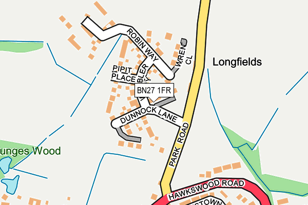 BN27 1FR map - OS OpenMap – Local (Ordnance Survey)