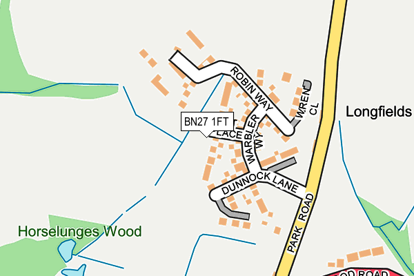 BN27 1FT map - OS OpenMap – Local (Ordnance Survey)
