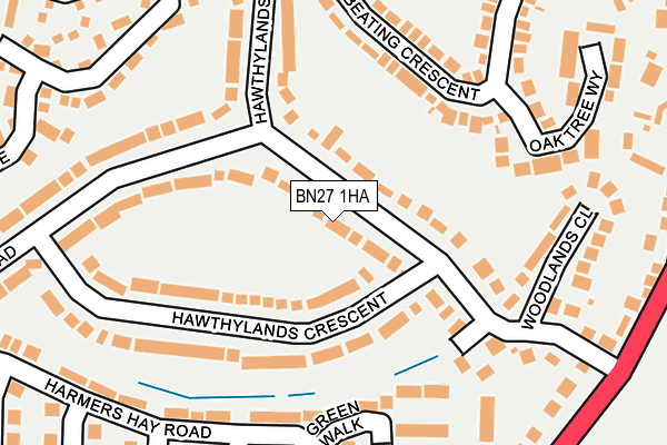 BN27 1HA map - OS OpenMap – Local (Ordnance Survey)