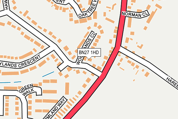 BN27 1HD map - OS OpenMap – Local (Ordnance Survey)