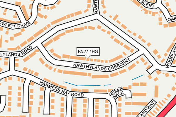 BN27 1HG map - OS OpenMap – Local (Ordnance Survey)