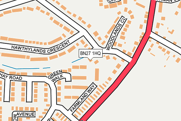 BN27 1HQ map - OS OpenMap – Local (Ordnance Survey)