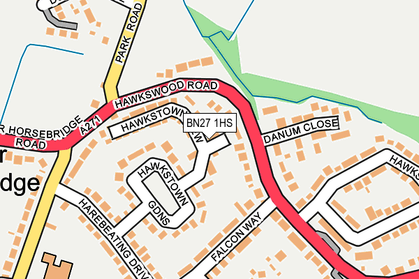 BN27 1HS map - OS OpenMap – Local (Ordnance Survey)