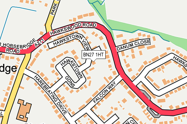BN27 1HT map - OS OpenMap – Local (Ordnance Survey)