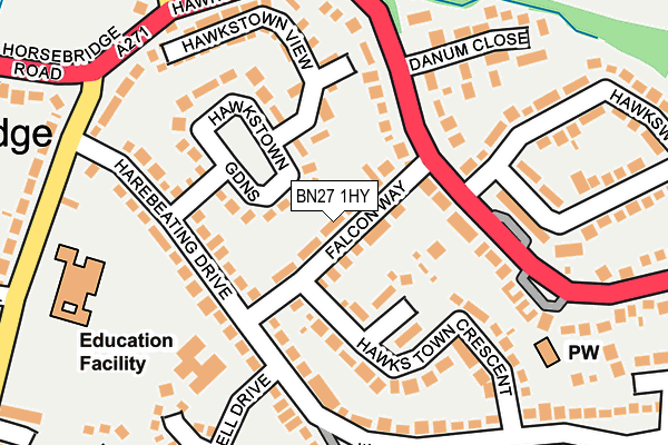 BN27 1HY map - OS OpenMap – Local (Ordnance Survey)