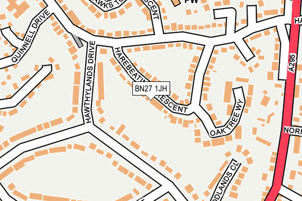 BN27 1JH map - OS OpenMap – Local (Ordnance Survey)