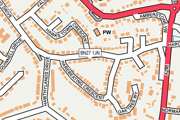 BN27 1JN map - OS OpenMap – Local (Ordnance Survey)
