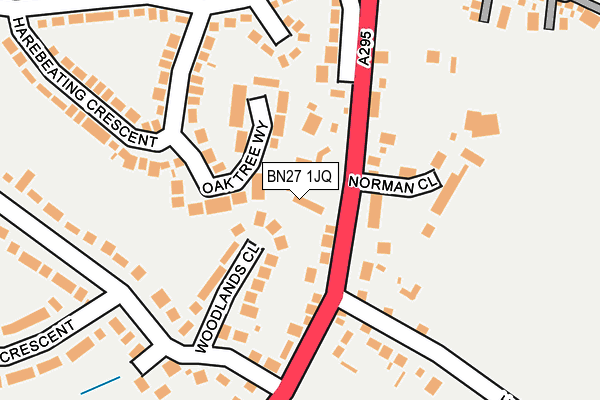 BN27 1JQ map - OS OpenMap – Local (Ordnance Survey)