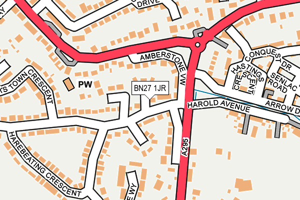BN27 1JR map - OS OpenMap – Local (Ordnance Survey)
