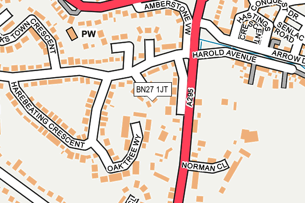 BN27 1JT map - OS OpenMap – Local (Ordnance Survey)