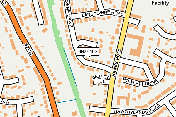 BN27 1LG map - OS OpenMap – Local (Ordnance Survey)