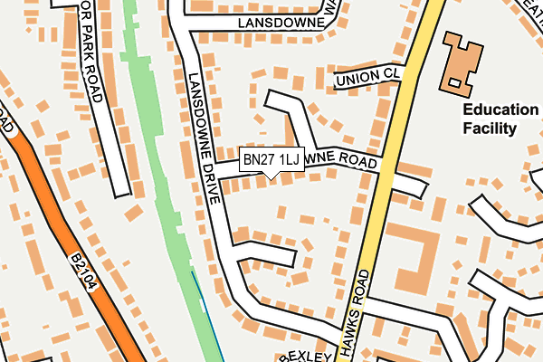 BN27 1LJ map - OS OpenMap – Local (Ordnance Survey)