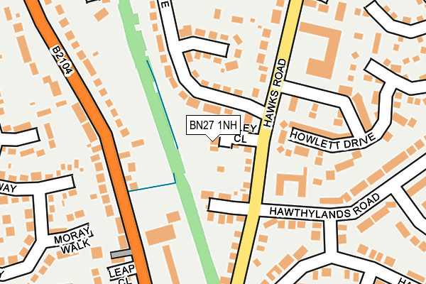 BN27 1NH map - OS OpenMap – Local (Ordnance Survey)