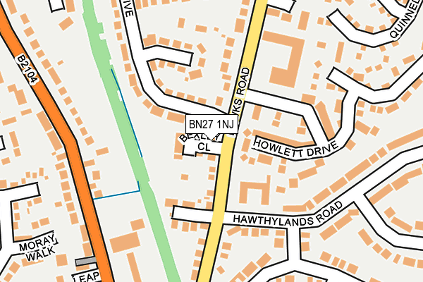 BN27 1NJ map - OS OpenMap – Local (Ordnance Survey)
