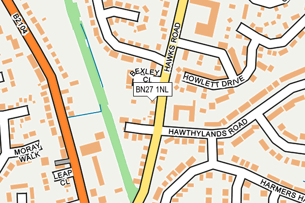 BN27 1NL map - OS OpenMap – Local (Ordnance Survey)