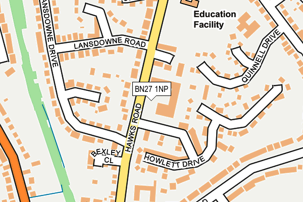 BN27 1NP map - OS OpenMap – Local (Ordnance Survey)