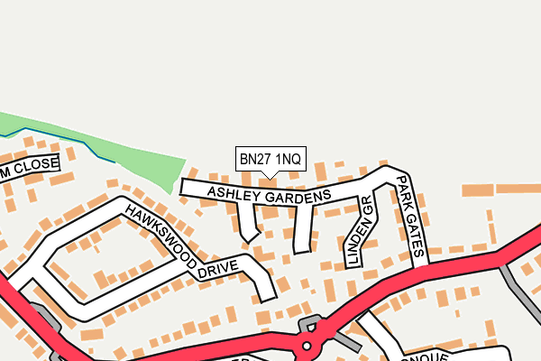 BN27 1NQ map - OS OpenMap – Local (Ordnance Survey)