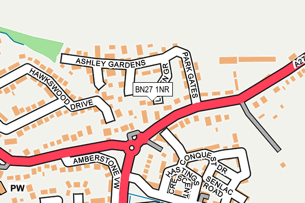 BN27 1NR map - OS OpenMap – Local (Ordnance Survey)