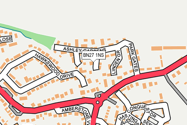 BN27 1NS map - OS OpenMap – Local (Ordnance Survey)