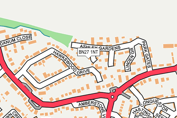 BN27 1NT map - OS OpenMap – Local (Ordnance Survey)