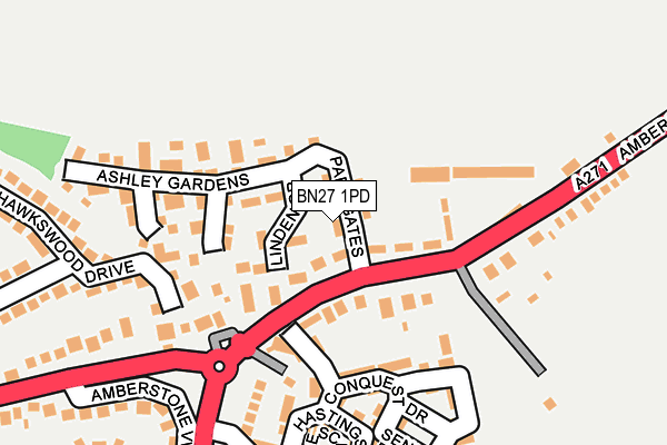 BN27 1PD map - OS OpenMap – Local (Ordnance Survey)