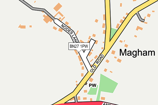BN27 1PW map - OS OpenMap – Local (Ordnance Survey)