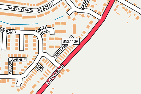 BN27 1SP map - OS OpenMap – Local (Ordnance Survey)