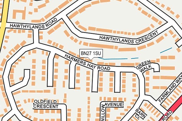 BN27 1SU map - OS OpenMap – Local (Ordnance Survey)