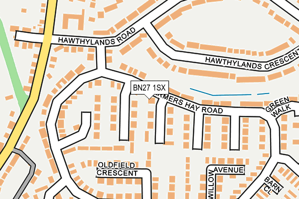 BN27 1SX map - OS OpenMap – Local (Ordnance Survey)