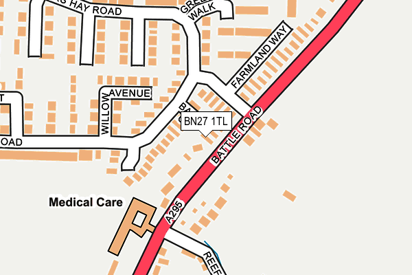BN27 1TL map - OS OpenMap – Local (Ordnance Survey)