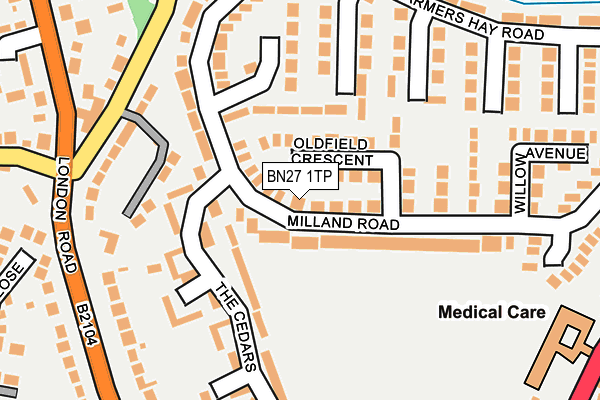 BN27 1TP map - OS OpenMap – Local (Ordnance Survey)