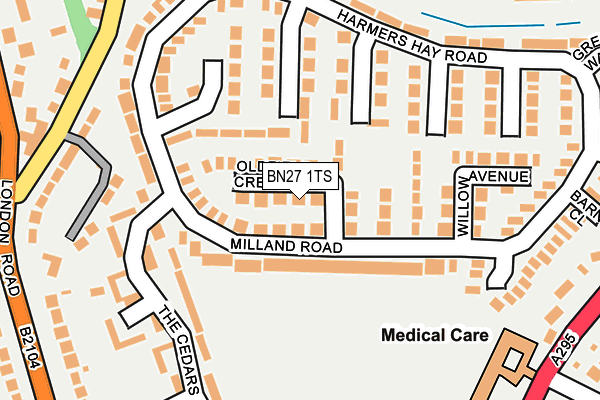 BN27 1TS map - OS OpenMap – Local (Ordnance Survey)