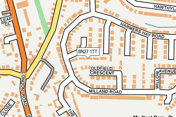 BN27 1TT map - OS OpenMap – Local (Ordnance Survey)