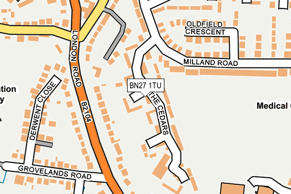 BN27 1TU map - OS OpenMap – Local (Ordnance Survey)