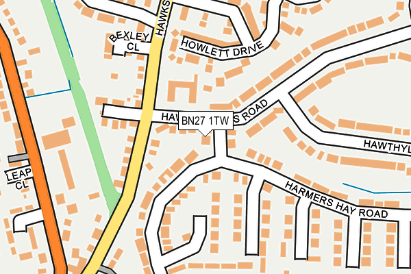 BN27 1TW map - OS OpenMap – Local (Ordnance Survey)