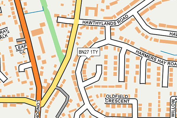 BN27 1TY map - OS OpenMap – Local (Ordnance Survey)