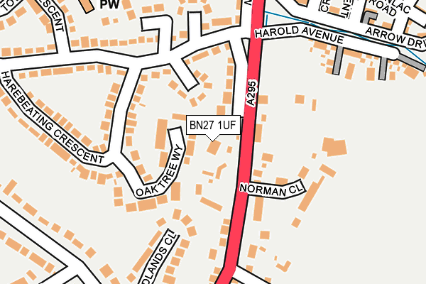 BN27 1UF map - OS OpenMap – Local (Ordnance Survey)