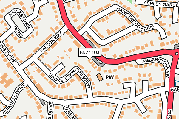 BN27 1UJ map - OS OpenMap – Local (Ordnance Survey)