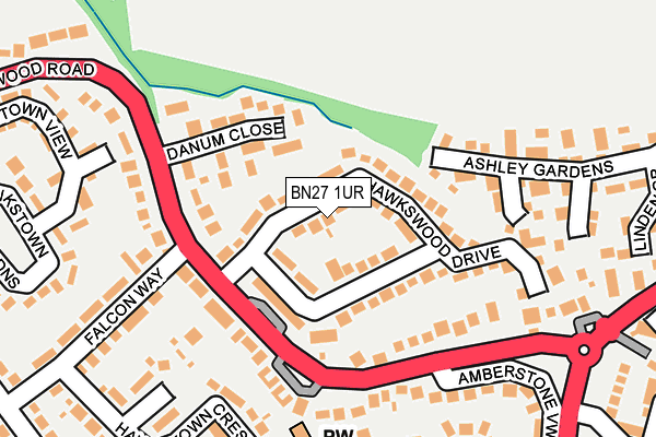 BN27 1UR map - OS OpenMap – Local (Ordnance Survey)